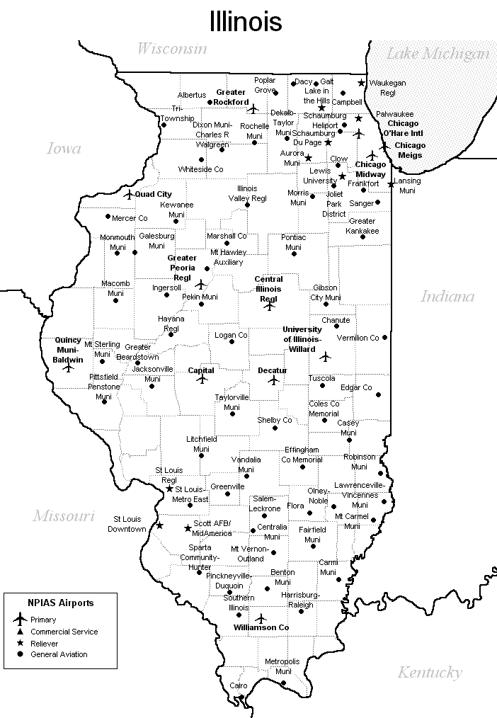 Illinois airport map